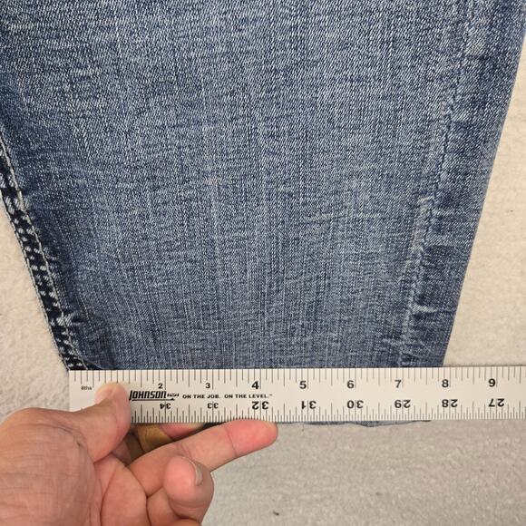 BKE Buckle Nolan Jeans 38x32 Straight Fit Blue Feather Whisker y2k 2000s (36x30) - Picture 12 of 14